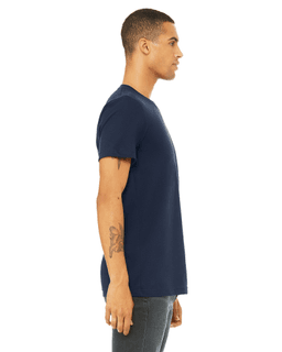 Sample of Canvas 3001 - Unisex Jersey Short-Sleeve T-Shirt in NAVY from side sleeveleft