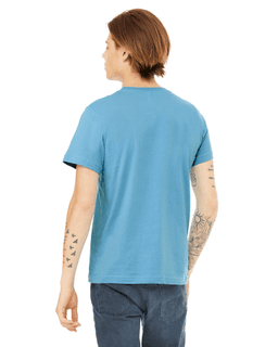 Sample of Canvas 3001 - Unisex Jersey Short-Sleeve T-Shirt in OCEAN BLUE from side back