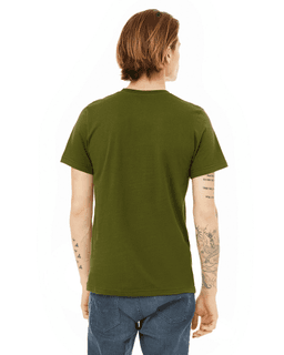 Sample of Canvas 3001 - Unisex Jersey Short-Sleeve T-Shirt in OLIVE from side back