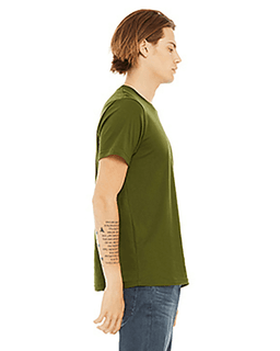 Sample of Canvas 3001 - Unisex Jersey Short-Sleeve T-Shirt in OLIVE from side sleeveleft