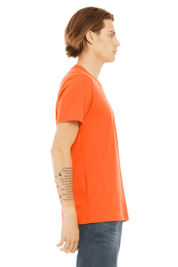 Sample of Canvas 3001 - Unisex Jersey Short-Sleeve T-Shirt in ORANGE from side sleeveleft