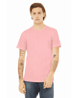 Sample of Canvas 3001 - Unisex Jersey Short-Sleeve T-Shirt in PINK from side front