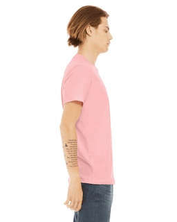 Sample of Canvas 3001 - Unisex Jersey Short-Sleeve T-Shirt in PINK from side sleeveleft