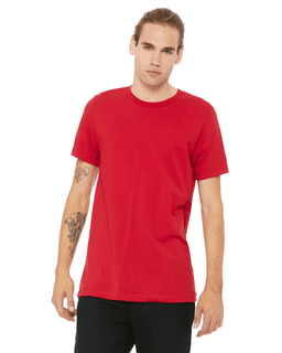 Sample of Canvas 3001 - Unisex Jersey Short-Sleeve T-Shirt in RED from side front