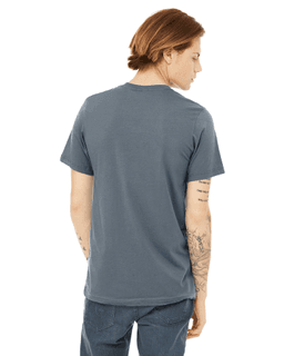 Sample of Canvas 3001 - Unisex Jersey Short-Sleeve T-Shirt in STEEL BLUE from side back