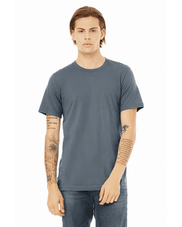 Sample of Canvas 3001 - Unisex Jersey Short-Sleeve T-Shirt in STEEL BLUE from side front