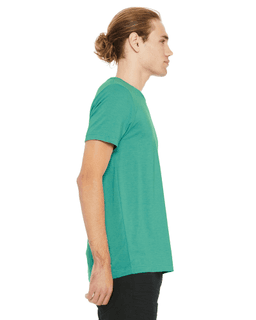 Sample of Canvas 3001 - Unisex Jersey Short-Sleeve T-Shirt in TEAL from side sleeveleft