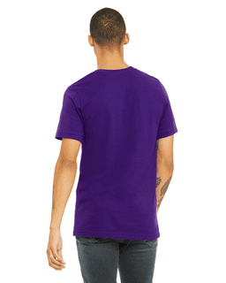 Sample of Canvas 3001 - Unisex Jersey Short-Sleeve T-Shirt in TEAM PURPLE from side back