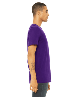 Sample of Canvas 3001 - Unisex Jersey Short-Sleeve T-Shirt in TEAM PURPLE from side sleeveleft