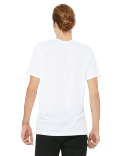 Sample of Canvas 3001 - Unisex Jersey Short-Sleeve T-Shirt in WHITE from side back