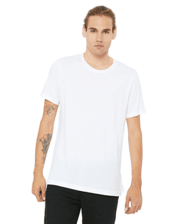 Sample of Canvas 3001 - Unisex Jersey Short-Sleeve T-Shirt in WHITE from side front