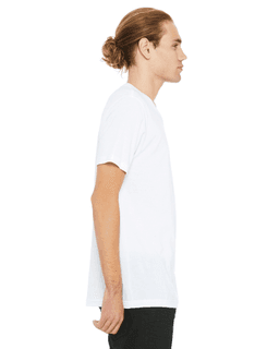 Sample of Canvas 3001 - Unisex Jersey Short-Sleeve T-Shirt in WHITE from side sleeveleft