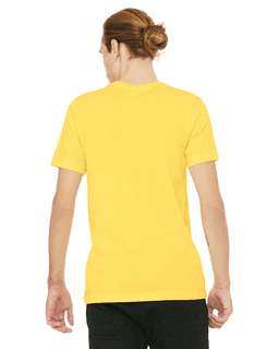 Sample of Canvas 3001 - Unisex Jersey Short-Sleeve T-Shirt in YELLOW from side back