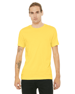 Sample of Canvas 3001 - Unisex Jersey Short-Sleeve T-Shirt in YELLOW from side front