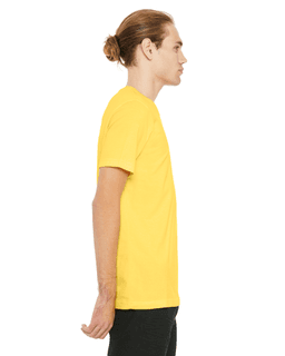 Sample of Canvas 3001 - Unisex Jersey Short-Sleeve T-Shirt in YELLOW from side sleeveleft