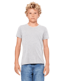 Sample of Canvas 3001Y - Youth Jersey Short-Sleeve T-Shirt in ATHLETIC HEATHER from side front