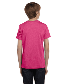 Sample of Canvas 3001Y - Youth Jersey Short-Sleeve T-Shirt in BERRY from side back