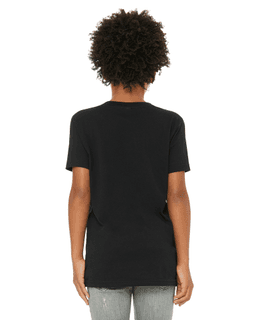 Sample of Canvas 3001Y - Youth Jersey Short-Sleeve T-Shirt in BLACK from side back