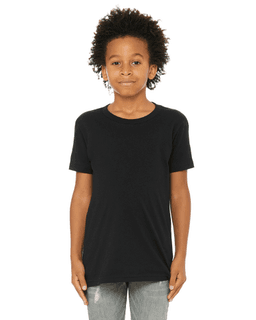 Sample of Canvas 3001Y - Youth Jersey Short-Sleeve T-Shirt in BLACK from side front