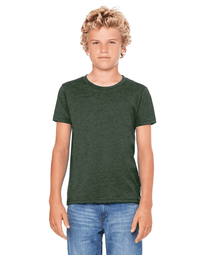 Sample of Canvas 3001Y - Youth Jersey Short-Sleeve T-Shirt in HEATHER FOREST style