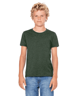 Sample of Canvas 3001Y - Youth Jersey Short-Sleeve T-Shirt in HEATHER FOREST from side front