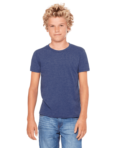 Sample of Canvas 3001Y - Youth Jersey Short-Sleeve T-Shirt in HEATHER NAVY style