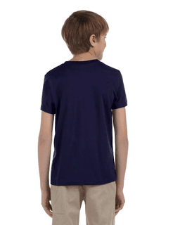 Sample of Canvas 3001Y - Youth Jersey Short-Sleeve T-Shirt in NAVY from side back