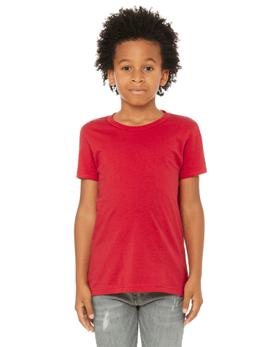 Sample of Canvas 3001Y - Youth Jersey Short-Sleeve T-Shirt in RED style