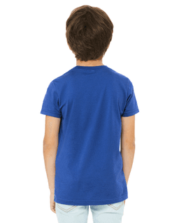 Sample of Canvas 3001Y - Youth Jersey Short-Sleeve T-Shirt in TRUE ROYAL from side back