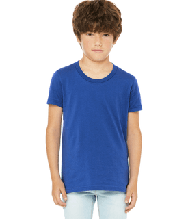 Sample of Canvas 3001Y - Youth Jersey Short-Sleeve T-Shirt in TRUE ROYAL from side front