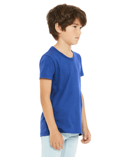 Sample of Canvas 3001Y - Youth Jersey Short-Sleeve T-Shirt in TRUE ROYAL from side sleeveleft