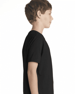 Sample of Next Level 3310 - Boy's Cotton Crew in BLACK from side sleeveleft