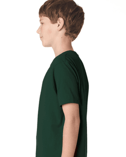 Sample of Next Level 3310 - Boy's Cotton Crew in FOREST GREEN from side sleeveleft