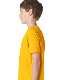 Sample of Next Level 3310 - Boy's Cotton Crew in GOLD from side sleeveleft