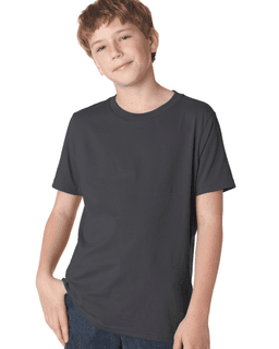 Sample of Next Level 3310 - Boy's Cotton Crew in HEAVY METAL from side front