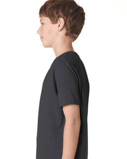 Sample of Next Level 3310 - Boy's Cotton Crew in HEAVY METAL from side sleeveleft