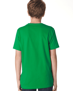 Sample of Next Level 3310 - Boy's Cotton Crew in KELLY GREEN from side back