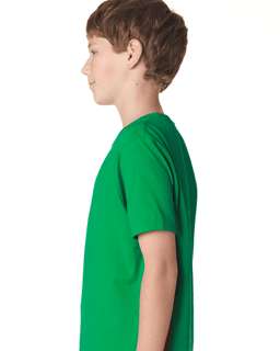 Sample of Next Level 3310 - Boy's Cotton Crew in KELLY GREEN from side sleeveleft