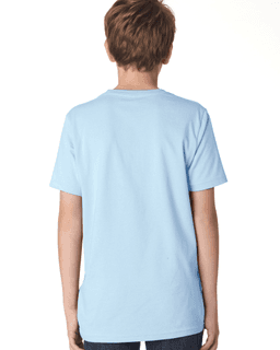 Sample of Next Level 3310 - Boy's Cotton Crew in LIGHT BLUE from side back