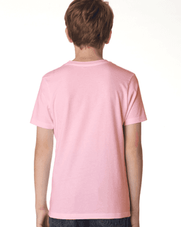 Sample of Next Level 3310 - Boy's Cotton Crew in LIGHT PINK from side back