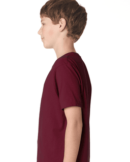 Sample of Next Level 3310 - Boy's Cotton Crew in MAROON from side sleeveleft