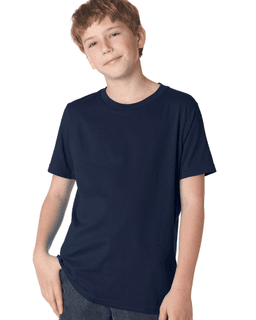 Sample of Next Level 3310 - Boy's Cotton Crew in MIDNIGHT NAVY from side front