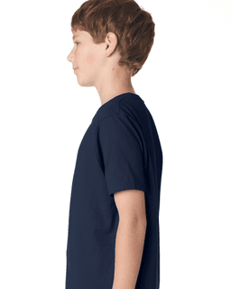 Sample of Next Level 3310 - Boy's Cotton Crew in MIDNIGHT NAVY from side sleeveleft