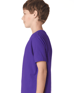 Sample of Next Level 3310 - Boy's Cotton Crew in PURPLE RUSH from side sleeveleft