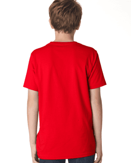 Sample of Next Level 3310 - Boy's Cotton Crew in RED from side back