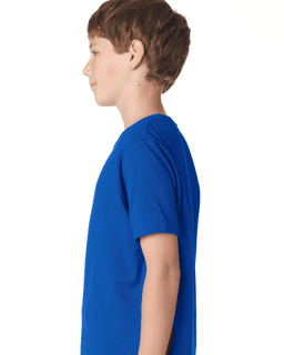 Sample of Next Level 3310 - Boy's Cotton Crew in ROYAL from side sleeveleft