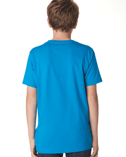 Sample of Next Level 3310 - Boy's Cotton Crew in TURQUOISE from side back