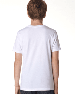 Sample of Next Level 3310 - Boy's Cotton Crew in WHITE from side back