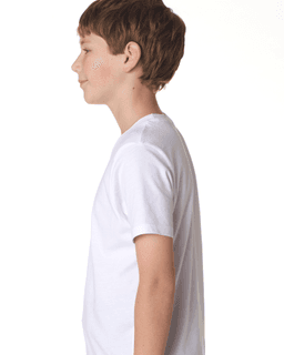 Sample of Next Level 3310 - Boy's Cotton Crew in WHITE from side sleeveleft