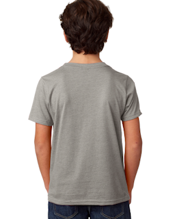 Sample of Next Level 3312 - Youth CVC Crew in DARK HTHR GRAY from side back